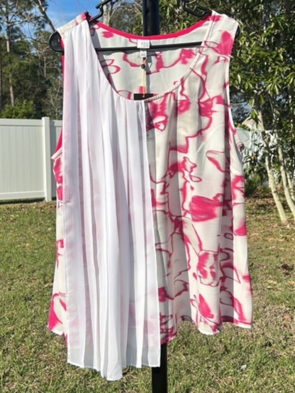 NWT Lane Bryant pleated overlay tank